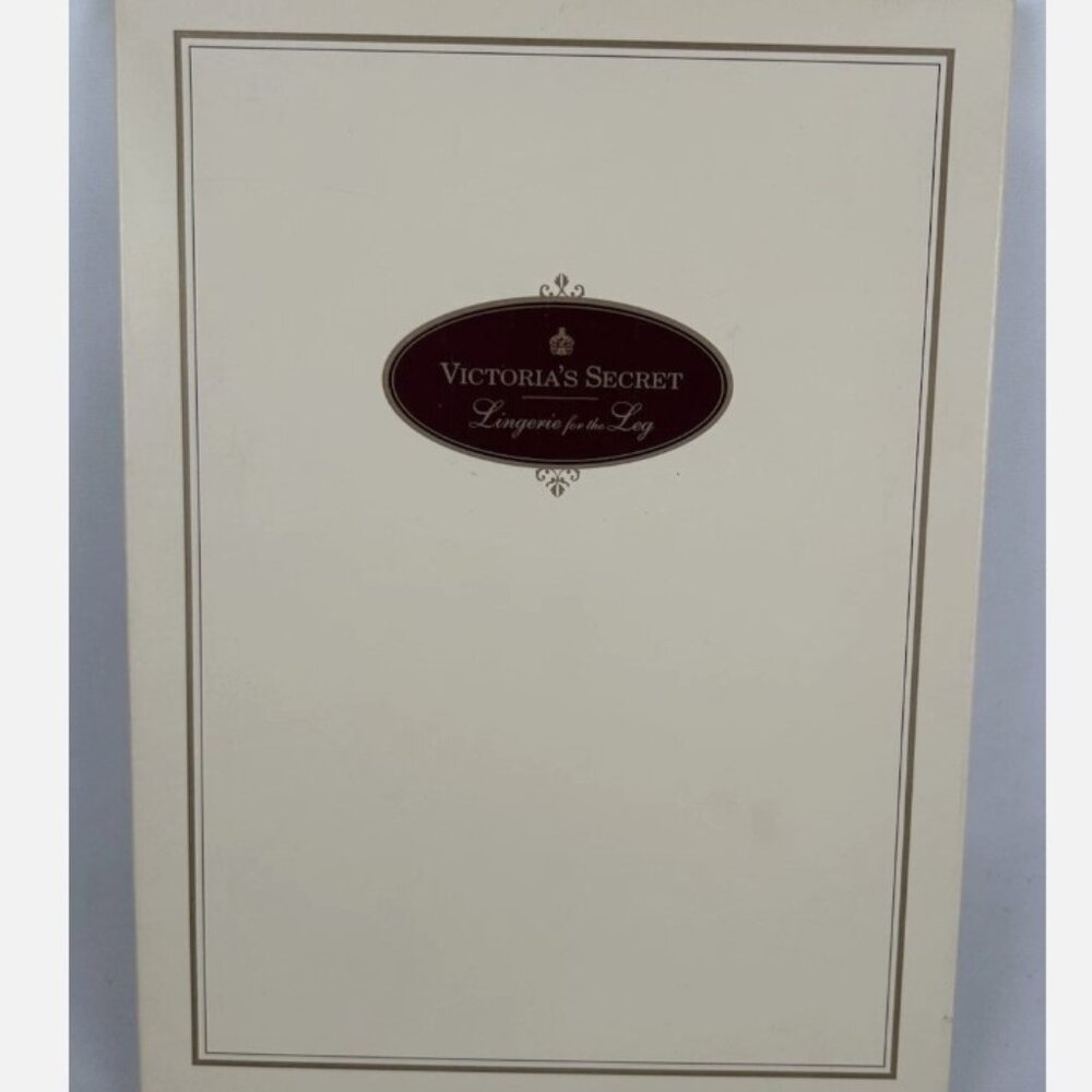 Vintage NEW Victoria Secret Lycra Sheer Lace Top Thigh-Highs Cream Nude Sz Small